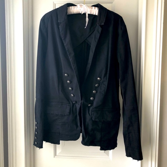 Free People Military Inspired Black Blazer Large - Picture 5 of 16